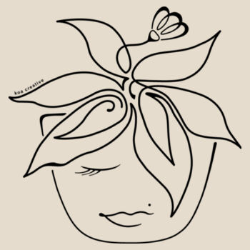 Blooming Pot Plant  - Womens Maple Organic Tee - Black Print Design
