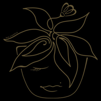 Blooming Pot Plant - Womens Mali Tee - Khaki Print Design