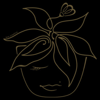 Blooming Pot Plant - Womens Maple Organic Tee - Khaki Print Design
