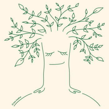 Tree Healing - Carrie Tote Bag - Green Print  Design