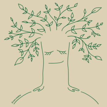 Tree Healing - Medium Calico Bag - Green Print Design