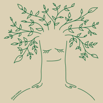 Tree Healing - Small Calico Bag - Green Print Design