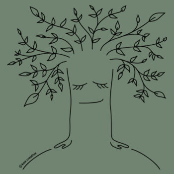 Tree Healing - Womens Mali Tee - Black Print Design