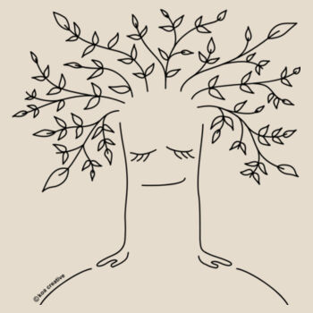 Tree Healing - Womens Maple Organic Tee - Black Print Design