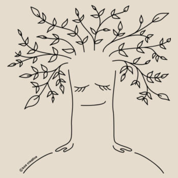 Tree Healing - Mens Staple Organic Tee - Black Print Design
