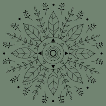 Leaf Mandala - Womens Mali Tee - Black Print Design