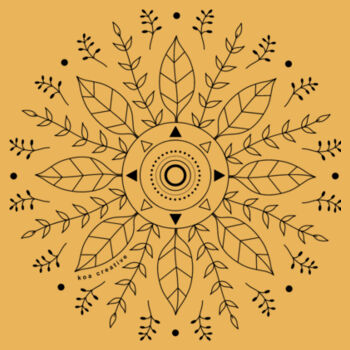 Leaf Mandala - Womens Maple Tee - Black Print Design