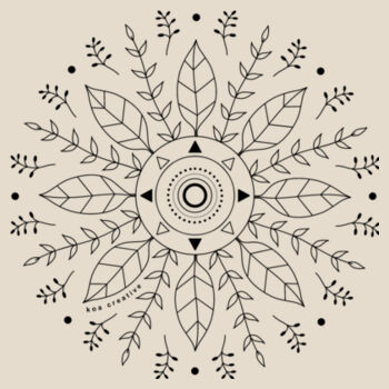 Leaf Mandala - Womens Maple Organic Tee - Black Print Design