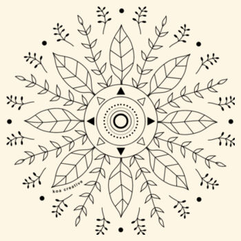 Leaf Mandala - Carrie Tote Bag - Black Print Design
