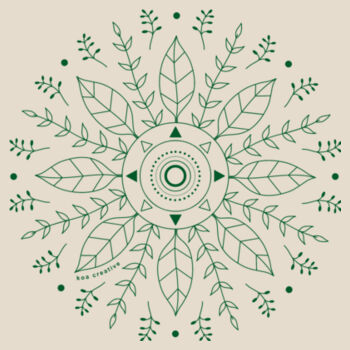 Leaf Mandala - Heavy Duty Canvas Tote Bag - Green Print Design