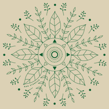 Leaf Mandala - Small Calico Bag - Green Print Design
