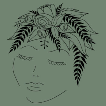 Flora Thoughts - Womens Mali Tee - Black Print Design