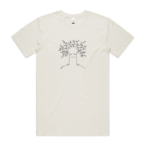 Tree Healing - Mens Staple Organic Tee - Black Print Thumbnail