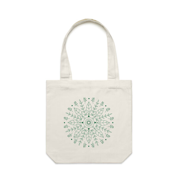 Leaf Mandala - Carrie Tote Bag - Green Print Thumbnail