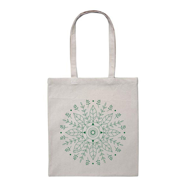 Leaf Mandala - Heavy Duty Canvas Tote Bag - Green Print Thumbnail