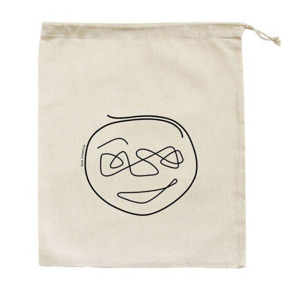 Putting On My Happy Face - Medium Calico Bag - Black Print Thumbnail