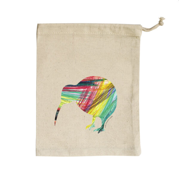 Rainbow Range - Kaleidoscope Kiwi - Small Calico Bag Thumbnail