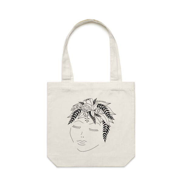 Flora Thoughts - Carrie Tote Bag - Black Print  Thumbnail