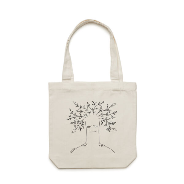 Tree Healing - Carrie Tote Bag - Black Print Thumbnail