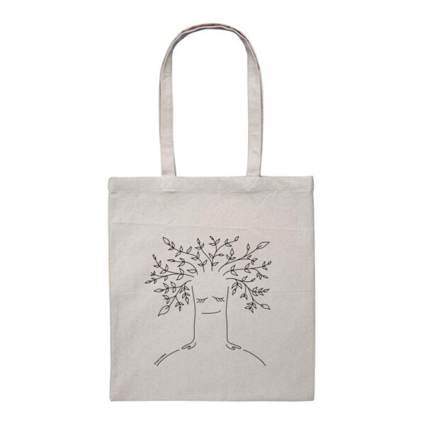 Tree Healing - Heavy Duty Canvas Tote Bag - Black Print Thumbnail