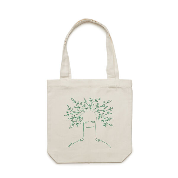 Tree Healing - Carrie Tote Bag - Green Print  Thumbnail