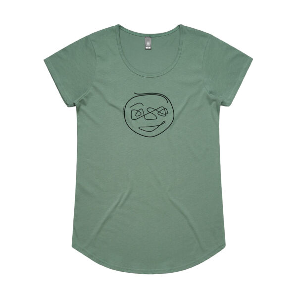 Putting On My Happy Face - Womens Mali Tee - Black Print Thumbnail