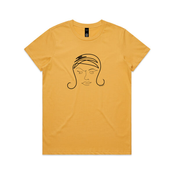 The 60's Flip - Womens Maple Tee - Black Print Thumbnail