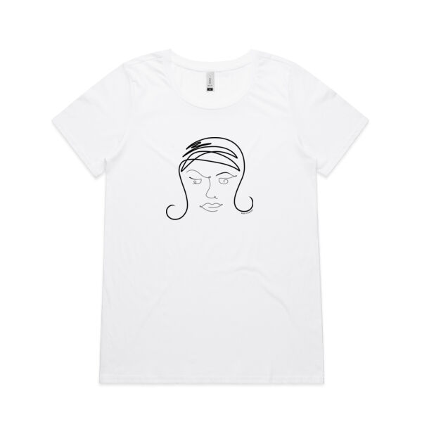 The 60's Flip - Womens Shallow Scoop Tee - Black Print Thumbnail