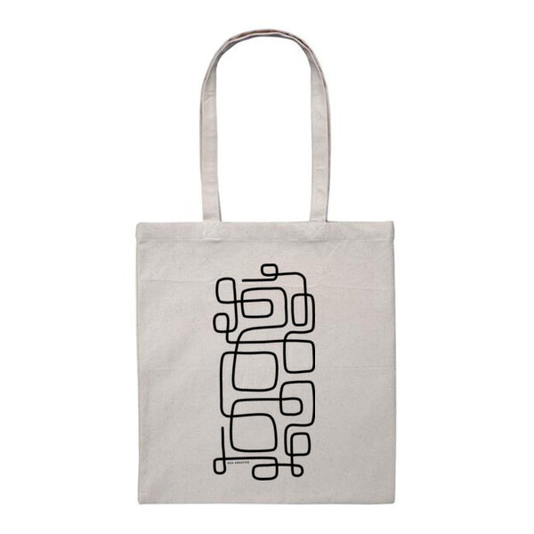 Looped - Heavy Duty Canvas Tote Bag - Black Print Thumbnail