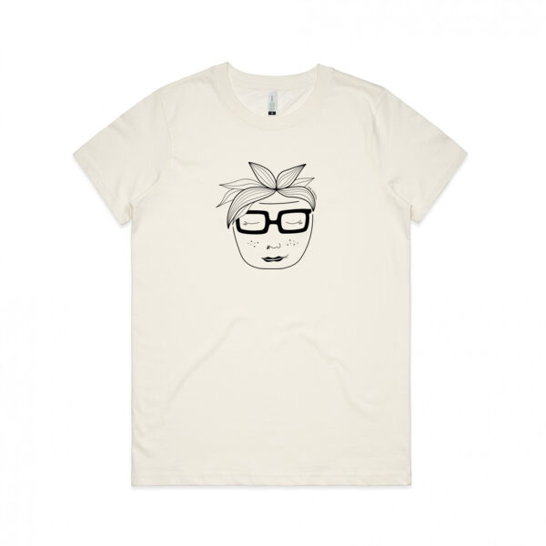 Houseplant Hettie - Womens Maple Organic Tee - Black Print Thumbnail