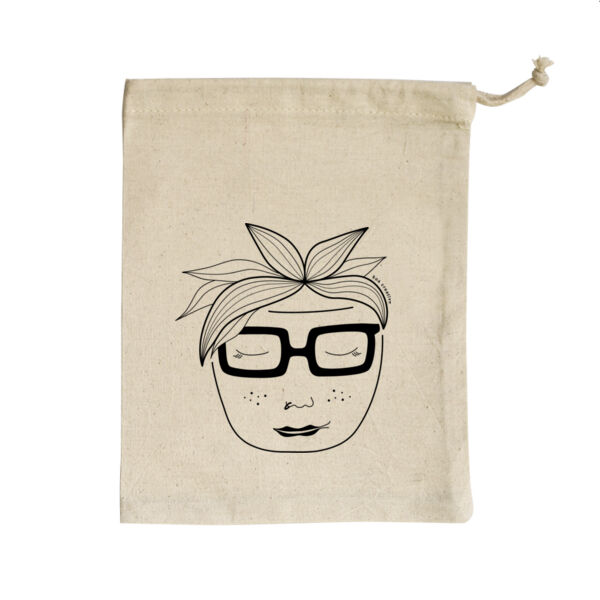 Houseplant Hettie - Small Calico Bag - Black Print Thumbnail