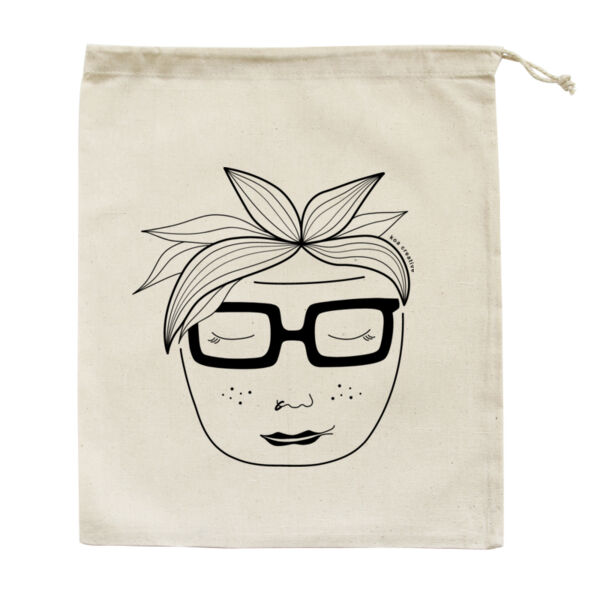 Houseplant Hettie - Medium Calico Bag - Black Print Thumbnail