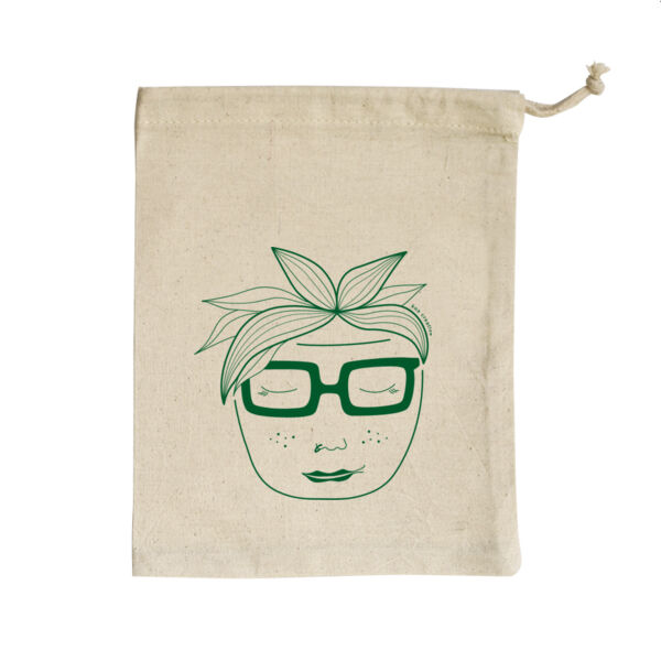 Houseplant Hettie - Small Calico Bag - Green Print  Thumbnail