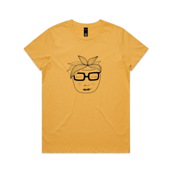 Houseplant Hettie - Womens Maple Tee - Black Print Thumbnail