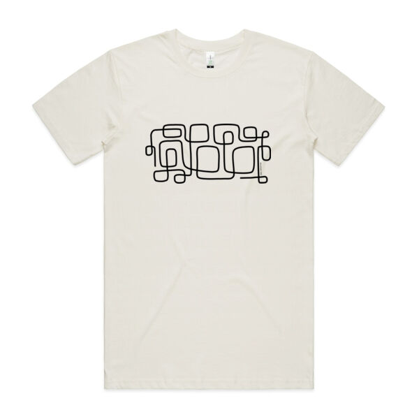 Looped  - Mens Staple Organic Tee - Black Print Thumbnail